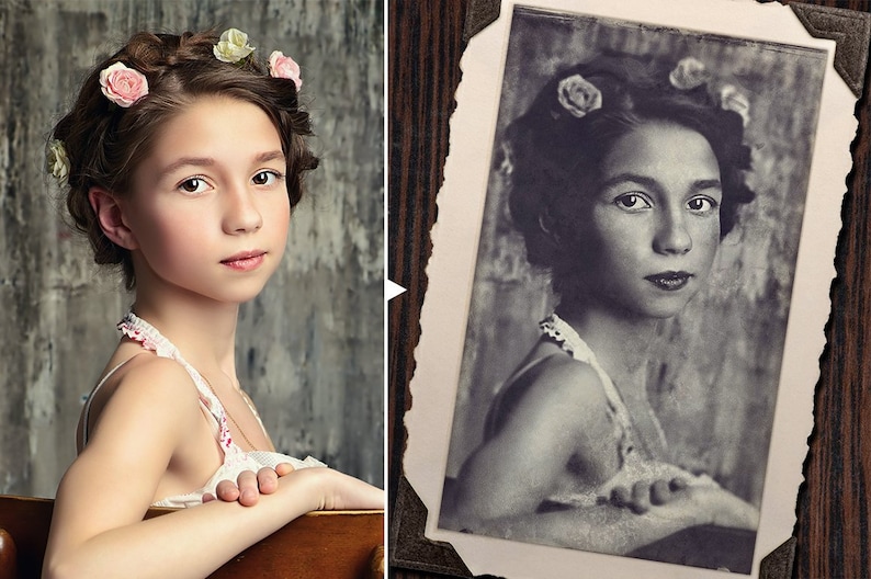 WET PLATE Template PRO Stylize a Photo as an Old Etsy