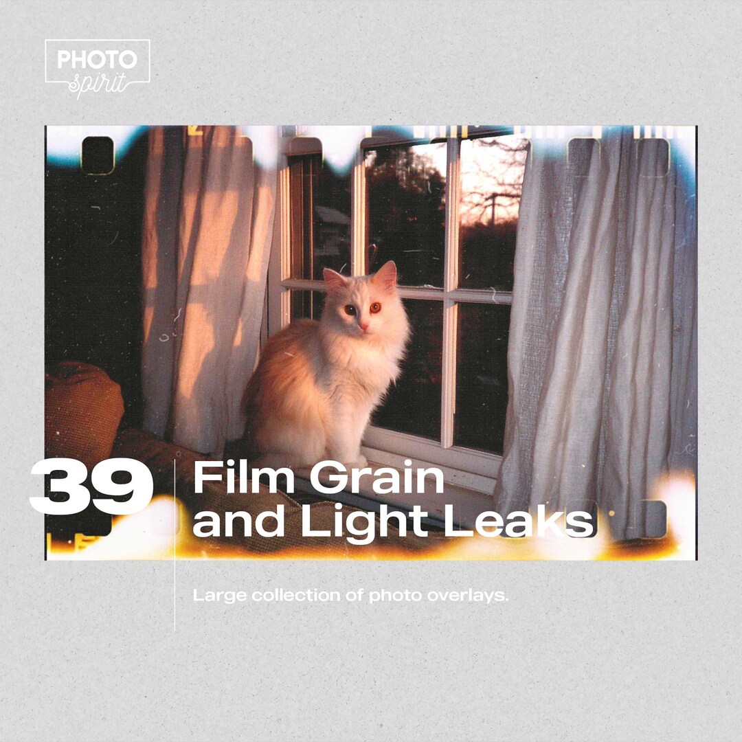 Film Grain & Light Leak Photo Overlays, 39 Jpgs (digital Download) - Etsy