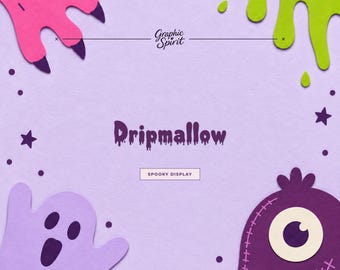 Dripmallow Playful Dripping Display Font for Halloween graphics, kids projects, stickers, packaging