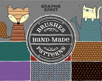 Handmade Art Brushes and Seamless Patterns for Adobe Illustrator