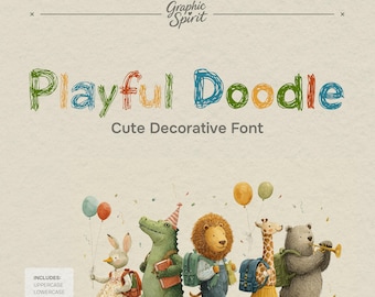 Verspielte Doodle Schrift: Skurrile Dekorative Schrift (OTF/WOFF Digital Download)