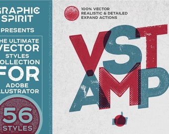 VSTAMP—Vector Stamp Effects Styles Adobe Illustrator - Professional Tool for Holes Texture, Stamp Texture! Expand Actions, Realistic Effects