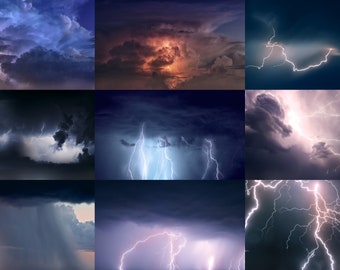 Lightning Replacement Pack for Adobe Photoshop 2024 - Lightning Effect, Lightning Overlays, Sky Effect, Lightning Photoshop.