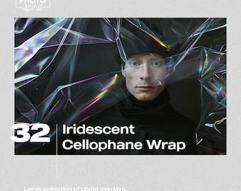 Iridescent Cellophane Wrap Effects – Colorful & Shimmery Photo Overlay, Adobe Photoshop Actions, Style, Photo Design