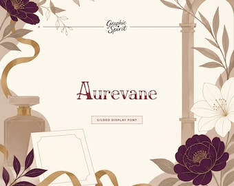 Aurevane Ornamental Elegant Serif Font for beauty branding, perfume packaging, invitations, editorial layouts