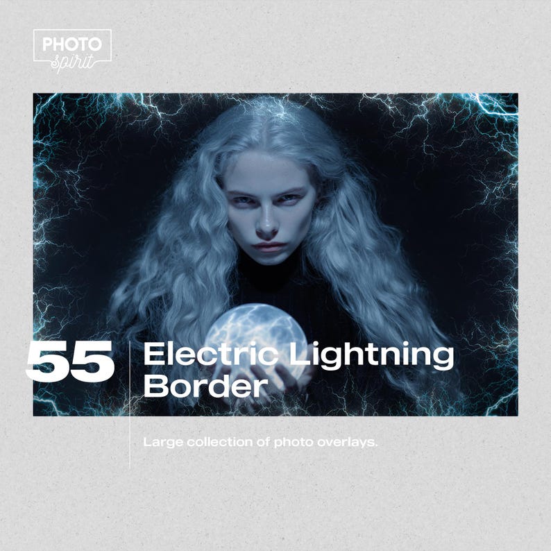 Electric Lightning Border Overlays Premium Collection 55 JPG Files ...