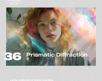 Prismatic Diffraction Photo Overlays – Vibrant, Colorful Effects for Stunning Photos. Adobe Photoshop Actions, Design, Style.
