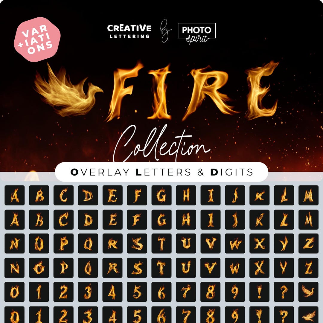 Fiery Alphabet Overlays – Subtle Flame Text Effects for Stunning ...