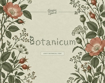 Botanicum Leafy Botanical Display Font for garden brands, packaging, stationery, beauty products