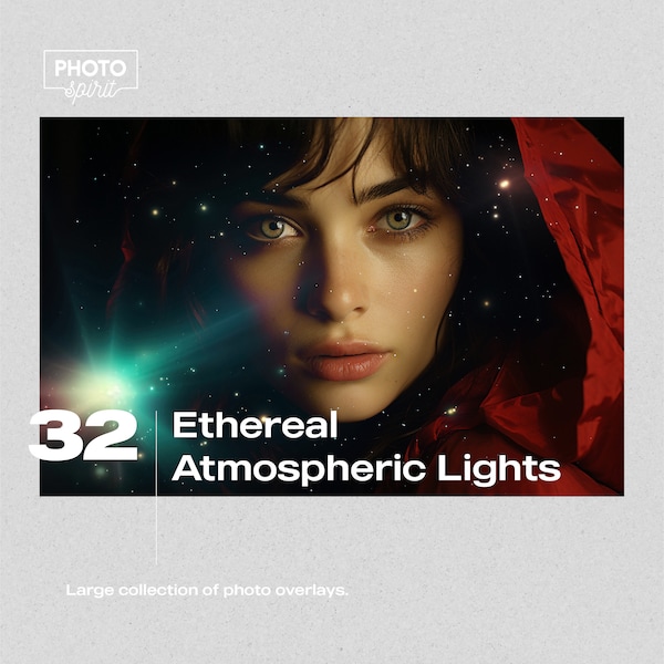 Ethereal Atmospheric Lights Effect Photo Overlays, Dreamy Lights,  Bokeh Effect, Cosmic Glow, Serene Shimmer, Fantasy Flare, Ambient Light