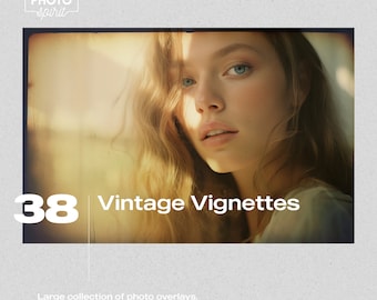 Vintage Vignettes Photo Effect Overlay Collection: Classic Sepia, Light  Leak Darkened Edge Effects
