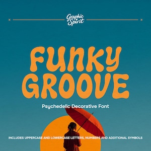 Groovy Psychedelic Font: Retro 60s 70s Display Typeface (Digital Download)