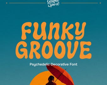Police psychédélique groovy : police de caractères rétro des années 60 et 70 (téléchargement numérique)