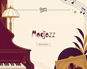 Modjazz Art Deco High-Contrast Display Font for album covers, hospitality branding, editorial layouts, invitations