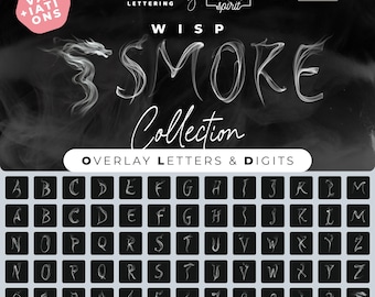 Wisp Smoke Alphabet Overlays: Ethereal PNG & JPEG Typography