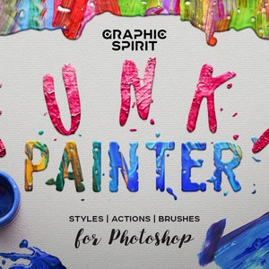 FUNKY PAINTER Photoshop Creative Kit - Oil Effects, Oil Drawing, Oil Texture, Realistic Styles, Oil Paint, Old Effect, Mural Effect.
