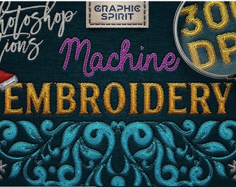 Realistic Embroidery Effect: Photoshop Actions, Stitch Brushes