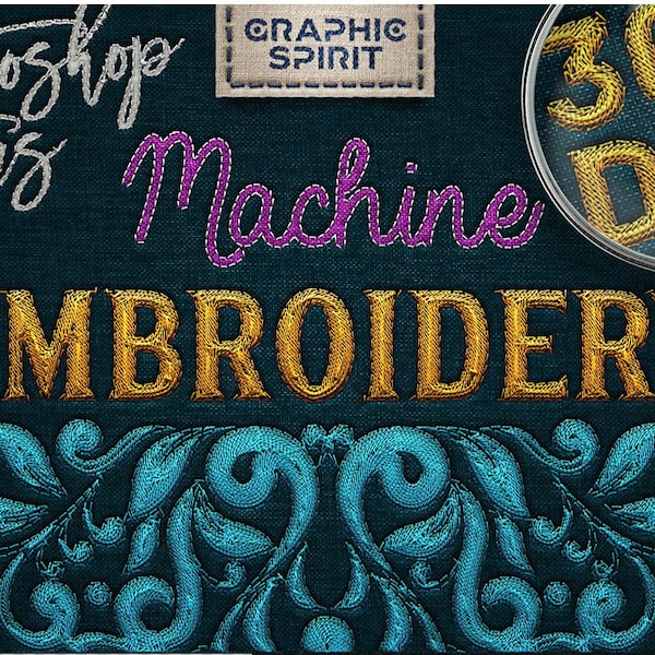 Machine Embroidery Actions for Adobe Photoshop - Realistic Embroidery Effect. Embroidery style, Embroidery Texture, Stitch Brushes Photoshop