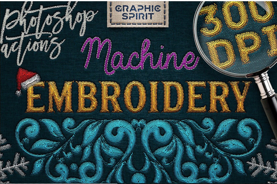 Machine Embroidery Actions for Adobe Realistic Etsy UK