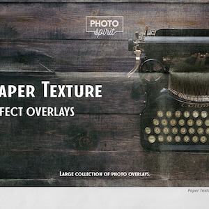 Paper Texture Effect JPG and PNG Overlays for Photoshop  - overlay with action for photo design, retro, vintage. Paper fold, crumpled, art