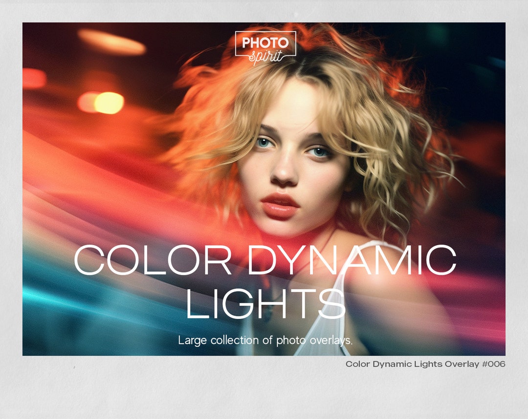 Color Dynamic Lights Photo Overlay Effect Adobe Actions, Neon