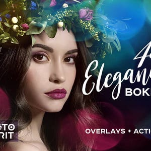 Elegance Bokeh Overlays Photoshop Actions — Package of Elegance Overlays in JPG with quick Actions, Photo Collection, Texture Pack Download