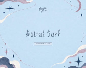 Astral Surf Cosmic Decorative Display Font for poetic covers, beauty branding, stationery, album artwork
