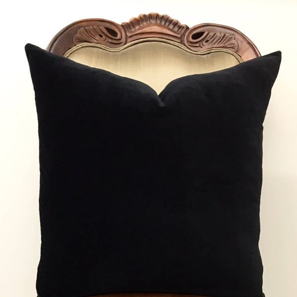 Luxury Black Throw Pillow Cover, Velvet Pillow, Throw Pillow, Decorative Pillow, Velvet Cushion Case, Velvet Pillow Cover 16X16 18X18 20X20