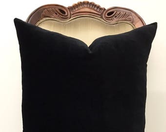 Luxury Black Velvet Pillow Cover, Throw Pillow Covers, Black Decorative Pillows, Pillow Case, Cushion Case, 18X18 20X20 Velvet Pillow Covers