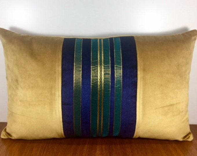 Luxury Gold Velvet Throw Pillow Designer Gold Pillows Velvet Etsy