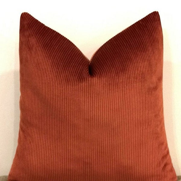 Terracotta Velvet Pillow Cover, Velvet Pillow, Rust Color Pillow, Pillow Case, Cushion Case, Pillow Shams, Cushion, Terracotta Velvet Pillow
