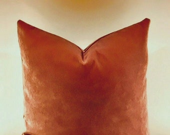 Luxury Rust Color Velvet Pillow Cover, Rust Pillow, Velvet Pillow Cover, Decorative Pillow, Throw Pillow, Cushion Case, Orange Pillows