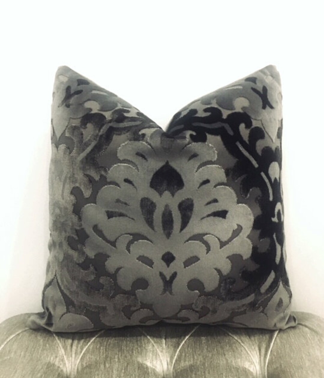 Luxury Gray Velvet Pillow Cover, Velvet Pillow, Grey Velvet Pillow