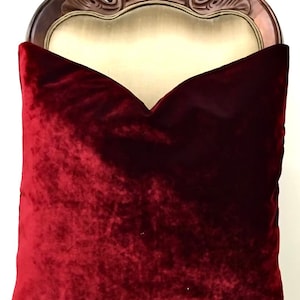 Shiny Wine Red Velvet Pillow Cover, Red Pillows, Velvet Pillows, Throw Pillows, Decorative Pillows, Red Cushion Case, Pillow Cover 20X20