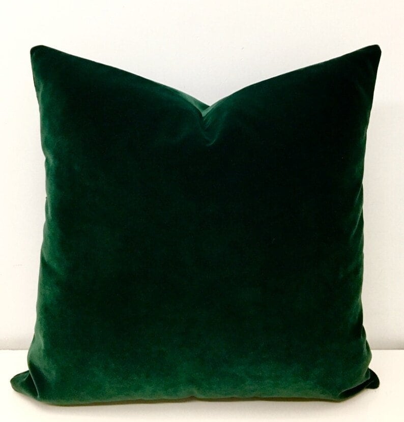 Luxury Dark Green Velvet Pillow Cover