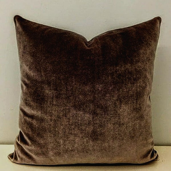 Brown Velvet Pillow Etsy
