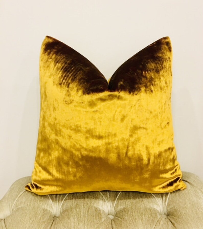 Luxury Antique Gold Velvet Pillow Cover Gold Pillows Etsy
