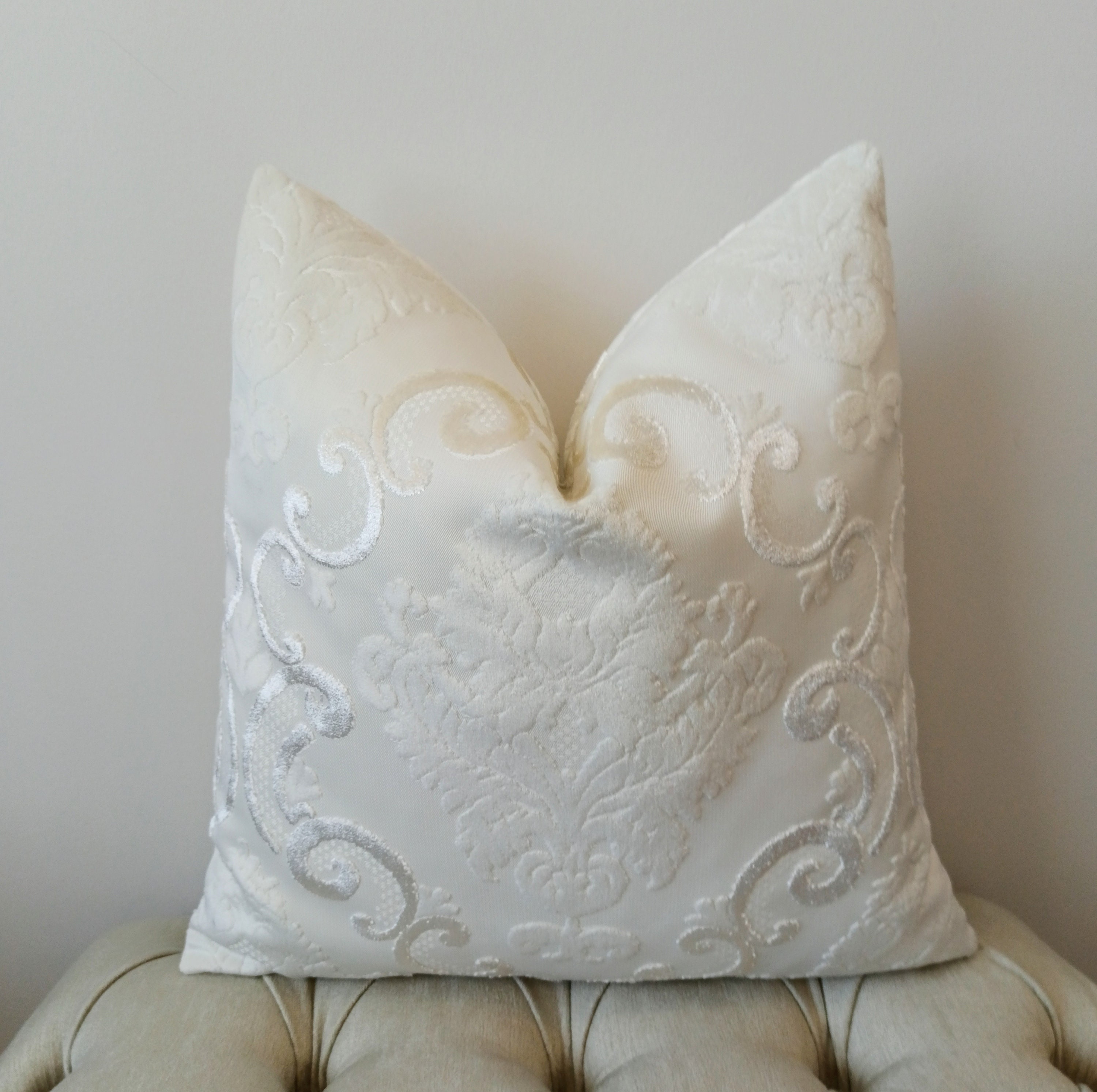 Luxury Cream Velvet Pillow Cover Cream Pillows 18X18 Velvet Etsy