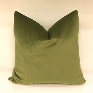Moss Velvet Pillow Cover, Green Throw Pillow, Decorative Pillow Case, Accent Euro Sham Pillow, Custom Made Cushion Cover, All Sizes 20X20