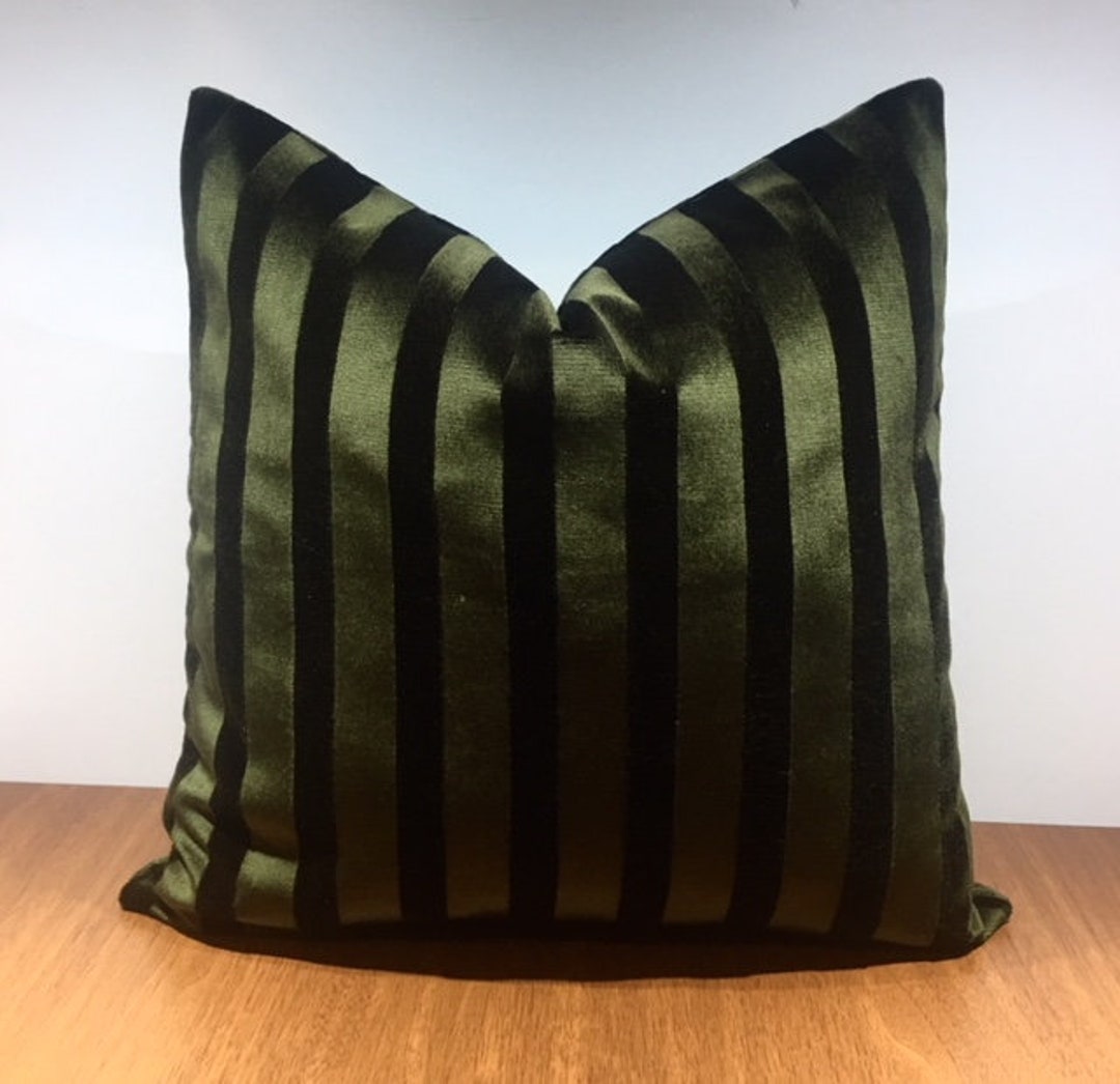 Luxury Dark Green Velvet Throw Pillow, Velvet Pillow Cover, Green