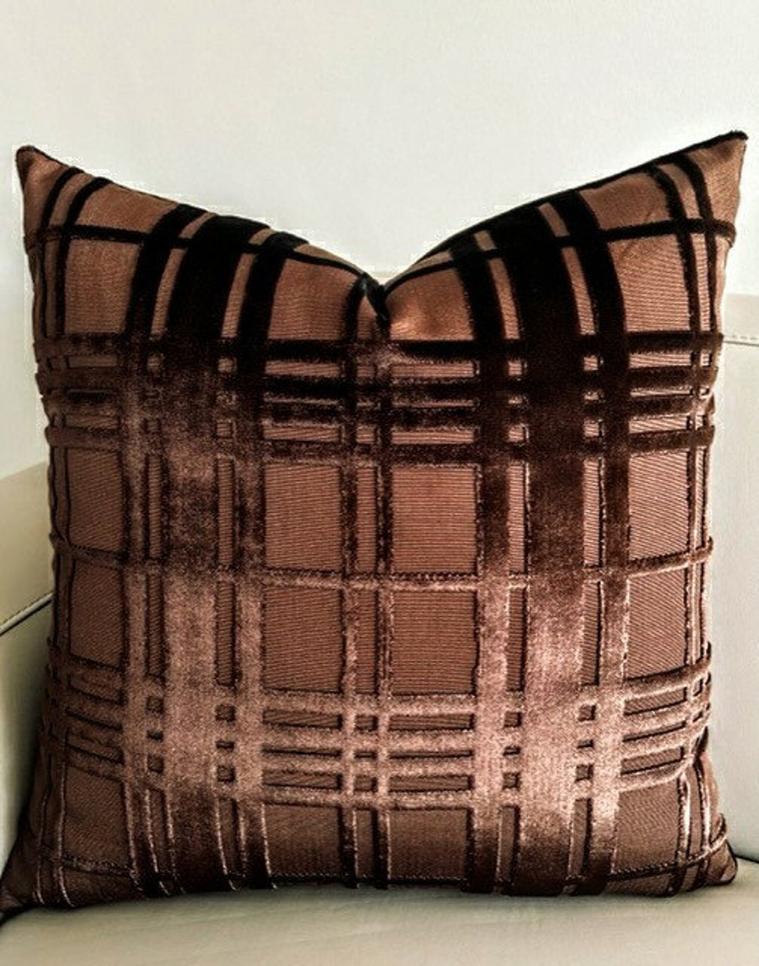 Luxury Brown Velvet Pillow Covers, Brown Pillows, Velvet Pillow, Throw