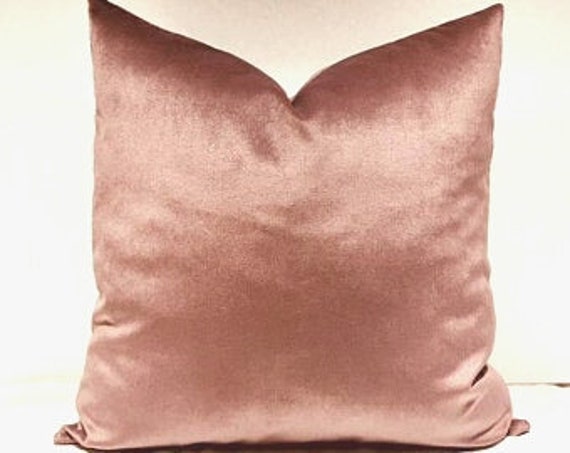 Luxury Dusty Rose Velvet Throw Pillows 