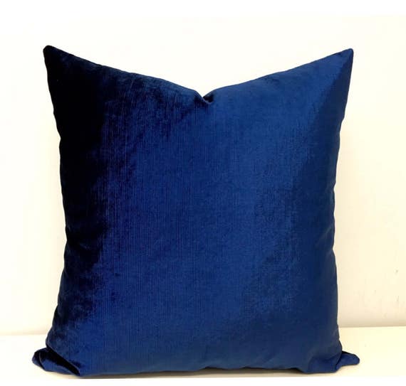 Luxury Bright Navy Velvet Pillow Covers Luxury Blue Velvet Pillow Blue Pillows