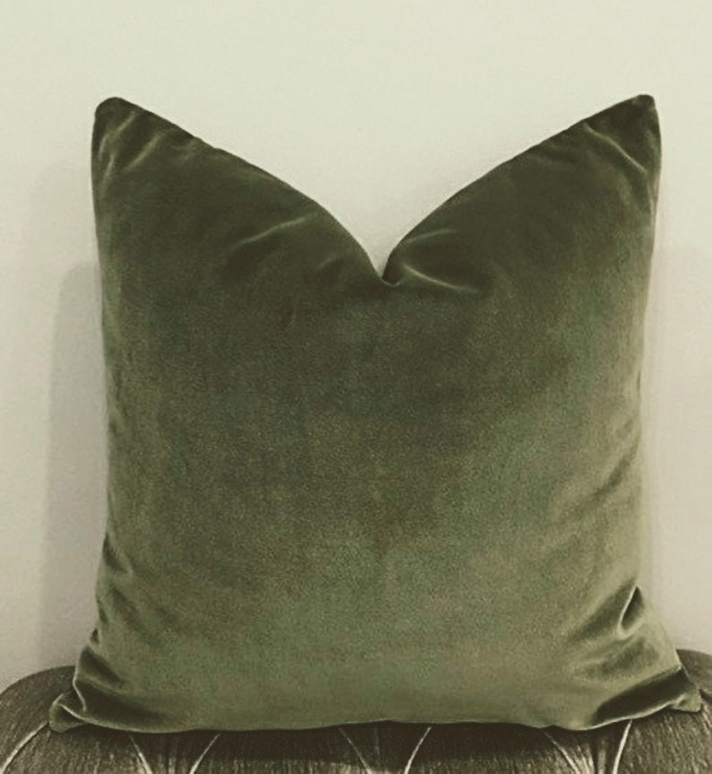 Dark Sage Green Upholstery Velvet Fabric Fabric by the Yard Etsy