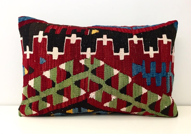 Sale Turkish Kilim Pillow 16x24 Turkish Rug Pillow Boho Etsy