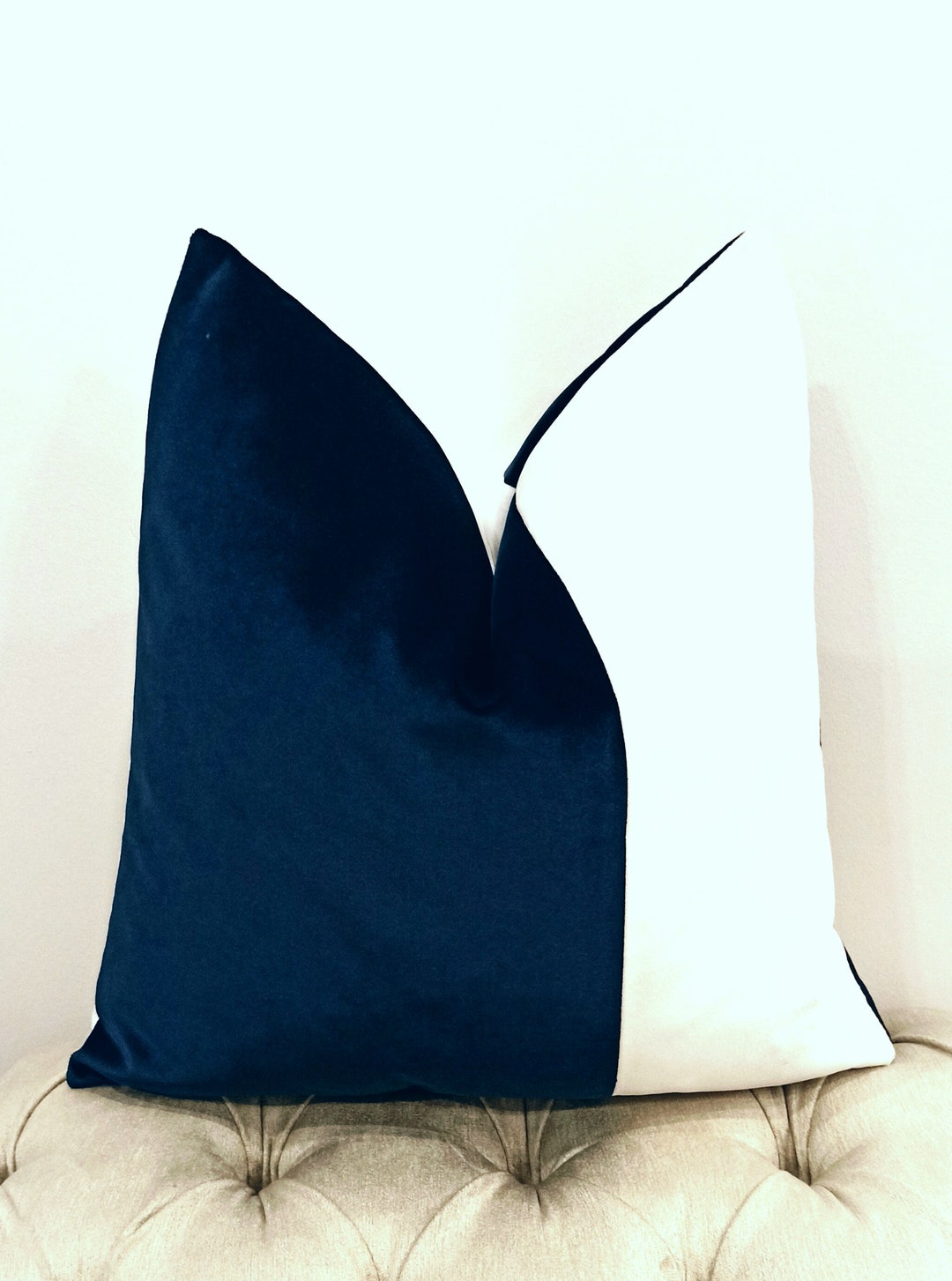 Decorative Throw Pillow Cover Navy Pillow Designer Pillow Etsy UK