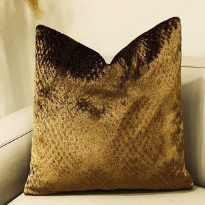 Luxury Dark Bronze Pillow Cover, Velvet Throw Pillows, Bronze Pillow Case, Decorative Cushion Cover, Bronze Pillow Cover 20X20, All Sizes