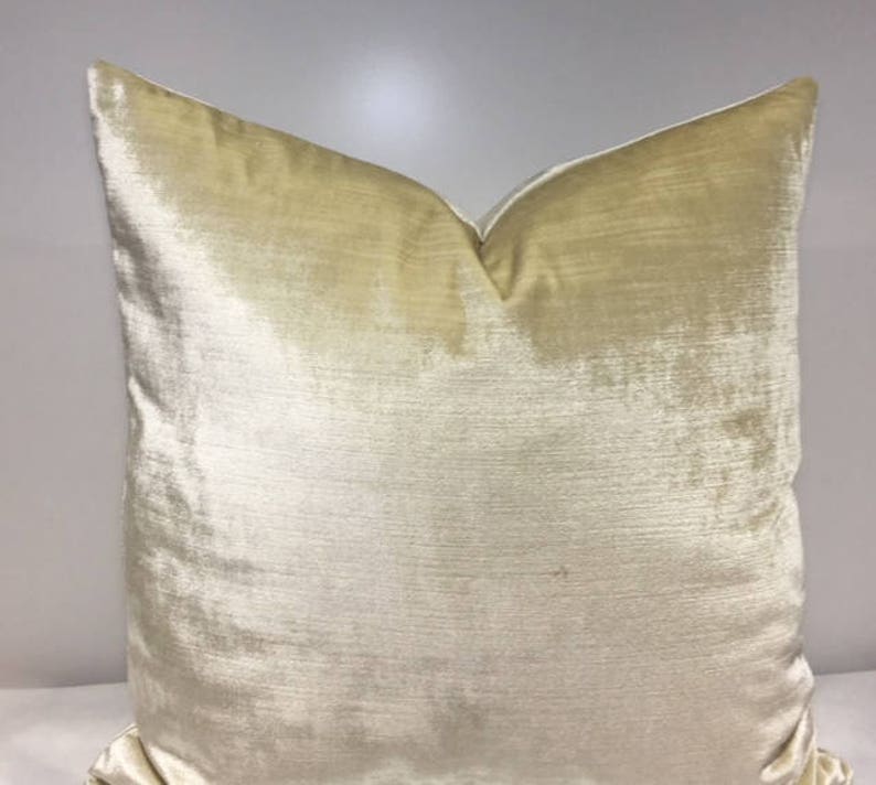 Champagne Color Velvet Throw Pillow, Pillow Cover, Velvet Pillows, Decorative Pillow, Velvet Cushion Case, Champagne Velvet Pillow Covers image 1