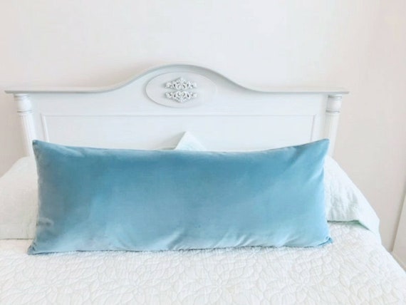 Fodera per cuscino in velluto azzurro: per zona lombare, divano