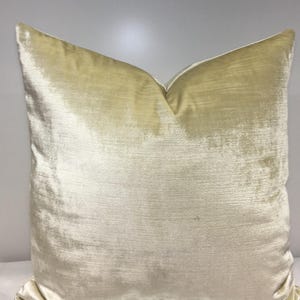 Champagne Velvet Pillow Cover, Luxury Pillow Euro Sham, Decorative Throw Pillow, Cream Cushion Case, Champagne Velvet Pillow Cover 20X20